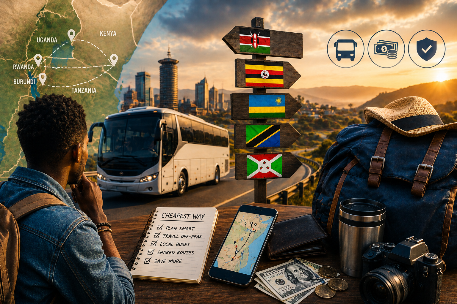 cheapest way to travel across east africa